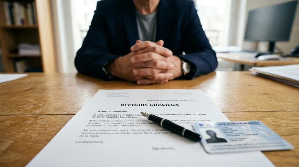 modèle de lettre de recours pour contester une décision mdph concernant la carte de stationnement. exemple clair et personnalisé pour faciliter votre démarche administrative.